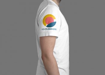 White T-Shirt Model Profile View Mockup