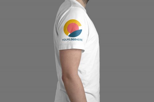 White T-Shirt Model Profile View Mockup