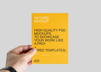 A6 Leaflet in Hand Mockup