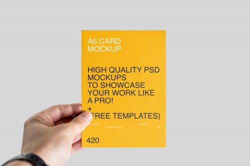 A6 Leaflet in Hand Mockup