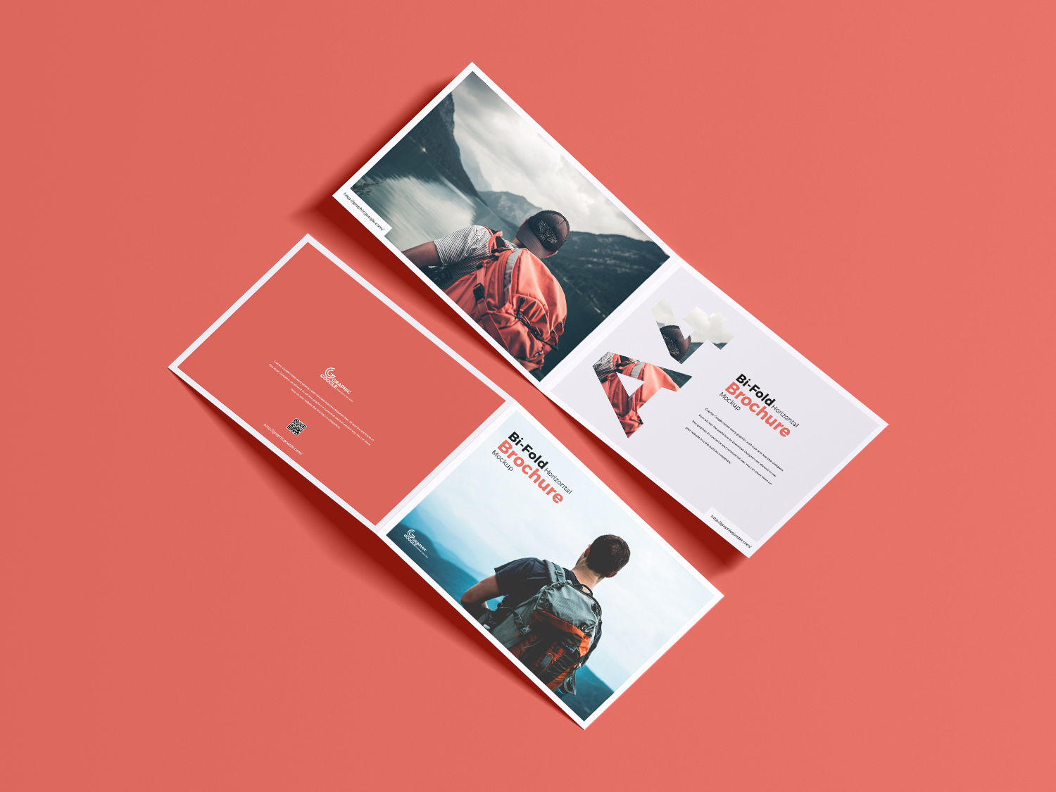 Bi-Fold Horizontal Brochure Mockup