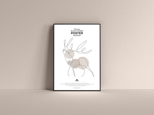 Black Frame Poster Free Mockup