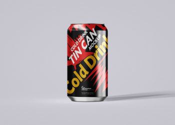 Cold Drink Tin Can Packaging Free Mockup