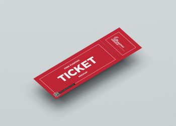 Floating Ticket Mockup