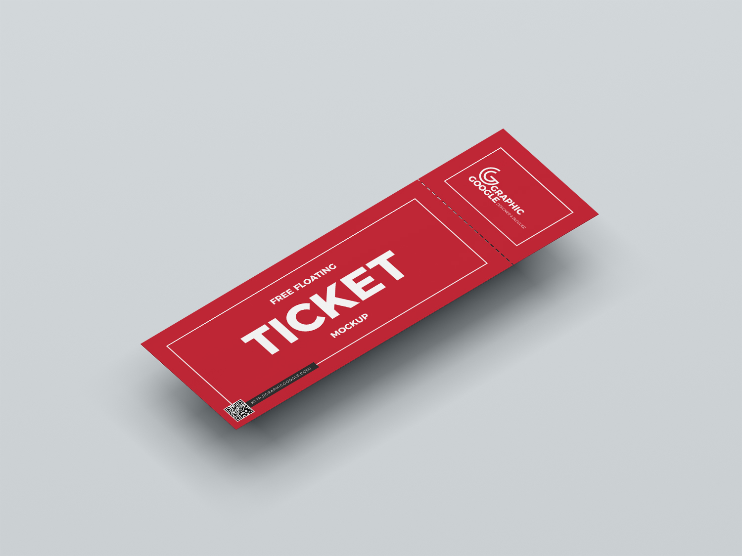 Floating Ticket Mockup