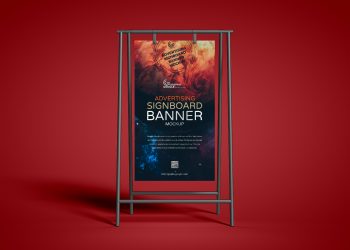 Free Advertising Signboard Banner Mockup