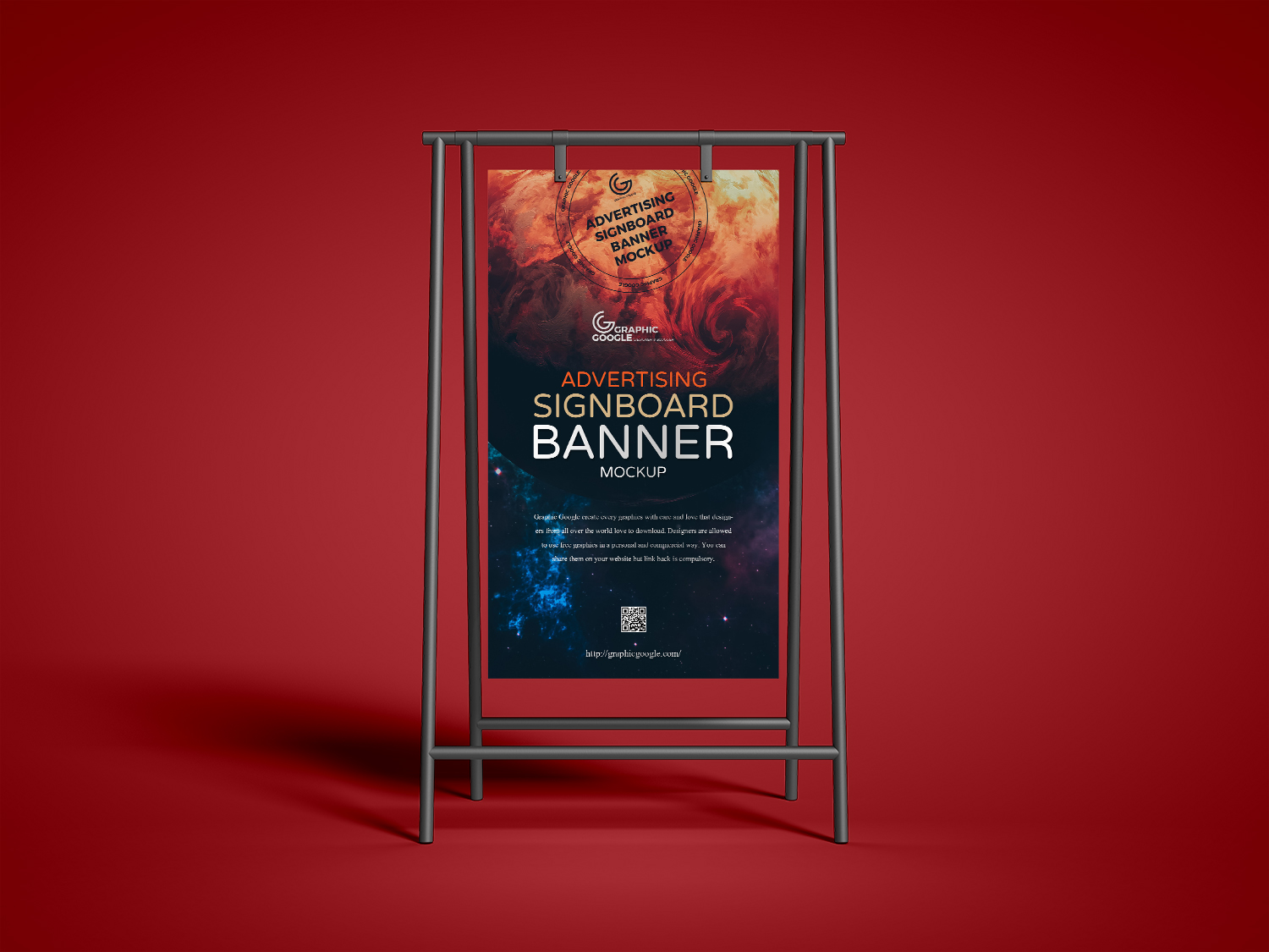 Free Advertising Signboard Banner Mockup