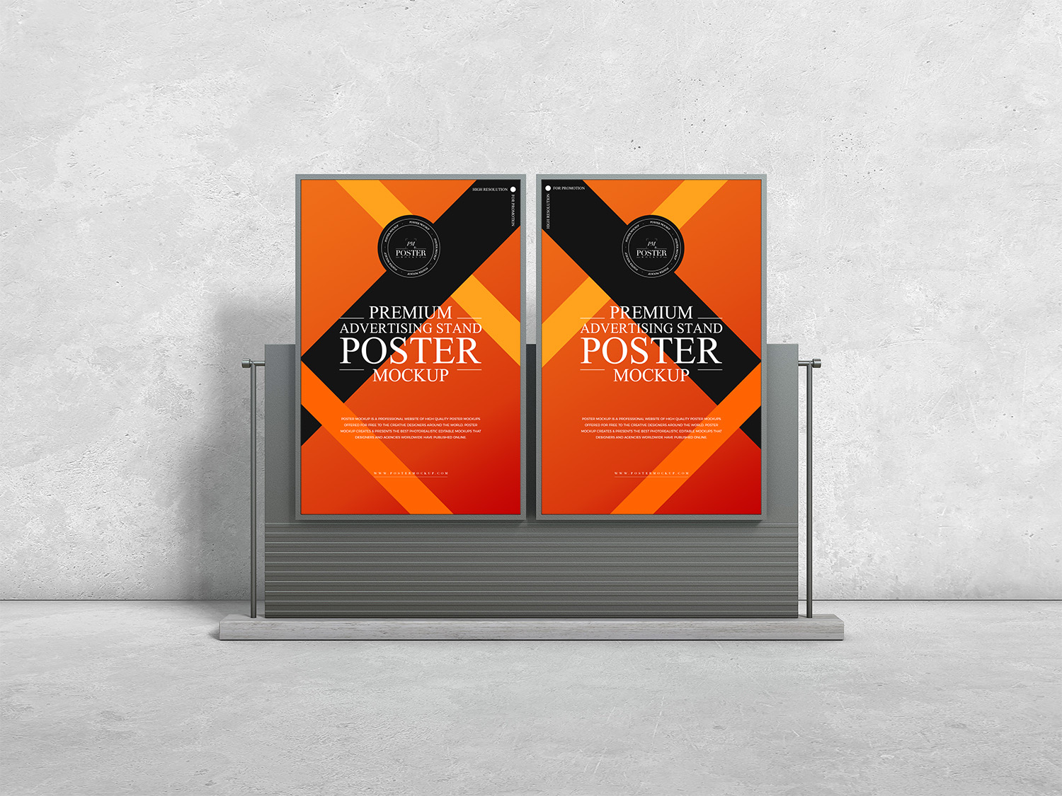 Free Advertising Stand Dual Poster Mockup