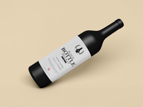 Free Brand Black Bottle Mockup PSD