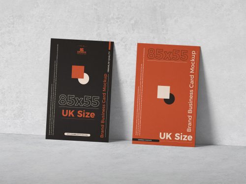 Free Brand UK Size Business Card Mockup