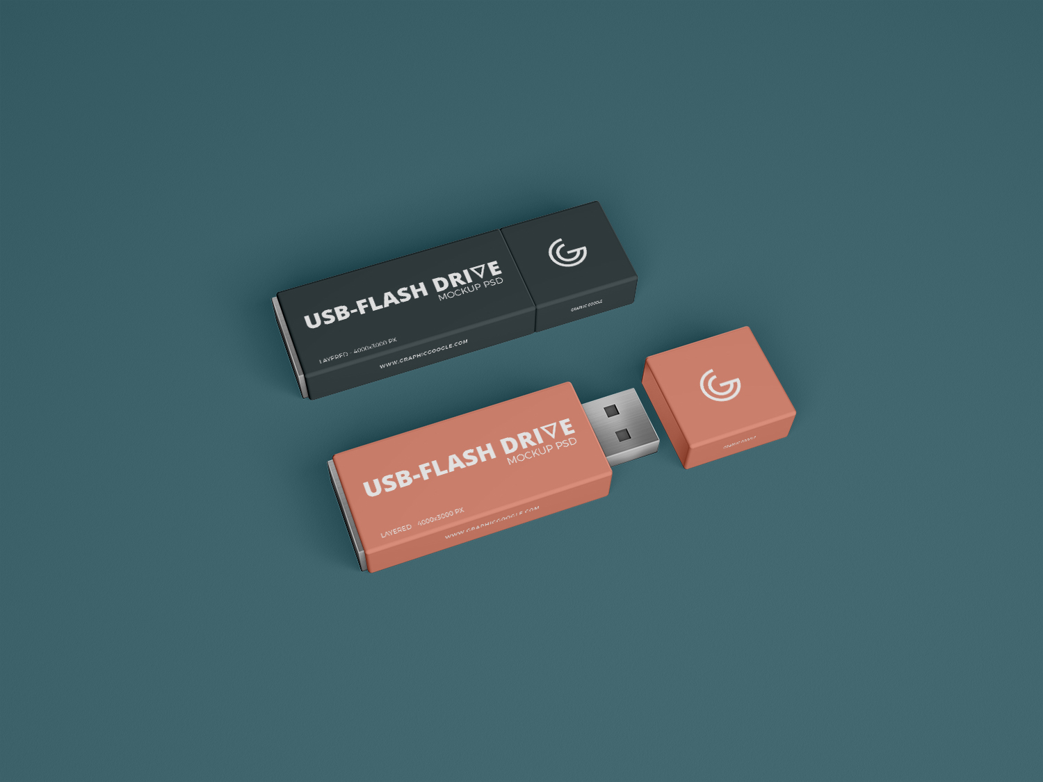 Free Brand USB Flash Drive Mockup PSD