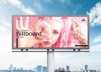 Free City Advertisement Outdoor Hoarding Billboard Mockup