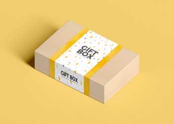 Free Craft Paper Gift Box Mockup