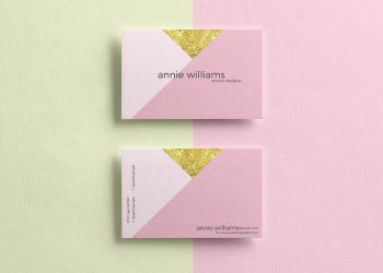 Free Elegant Texture Business Cards Mockup PSD