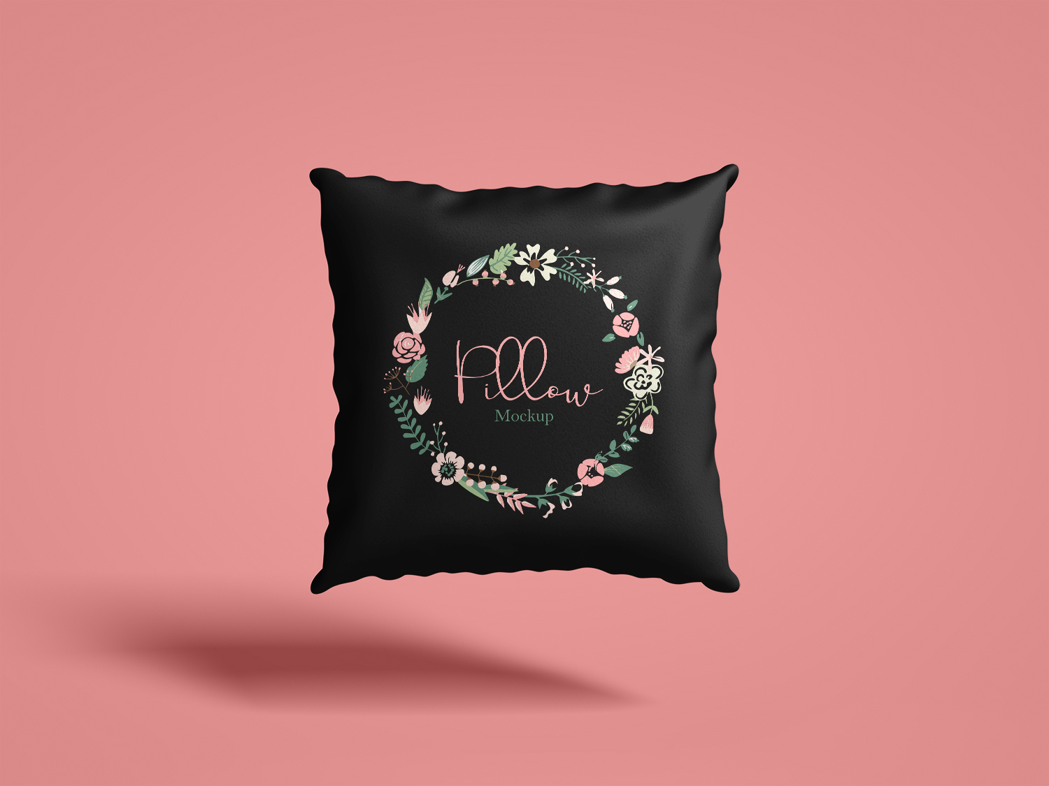 Free Floating Pillow Mockup