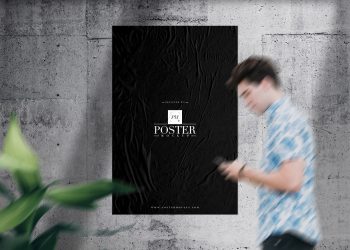 Free Glued Paper Urban Poster Mockup