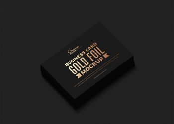 Free Gold Foil Business Card Mockup