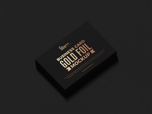 Free Gold Foil Business Card Mockup