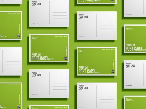 Free Grid Post Card Mockup