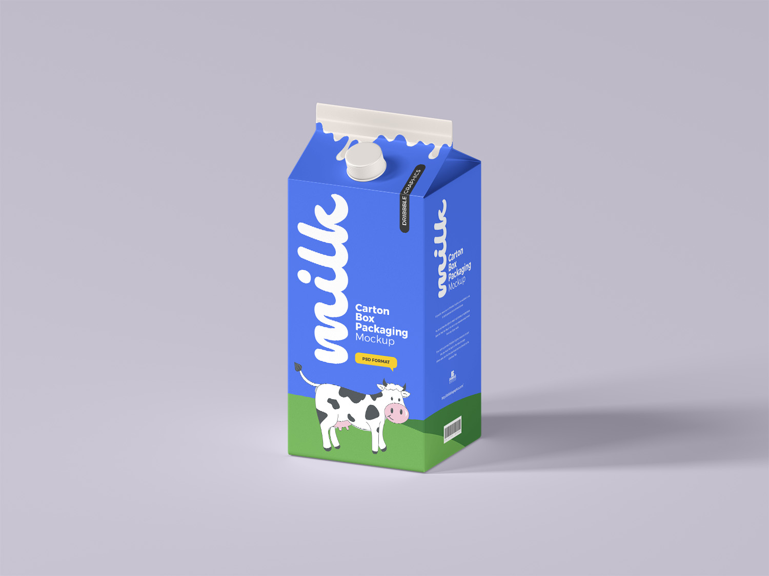 Free Milk Carton Box Packaging Mockup