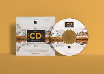 Free Modern CD With Cover Mockup