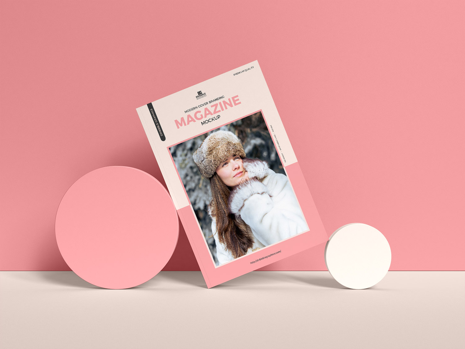 Free Modern Cover Branding Magazine Mockup