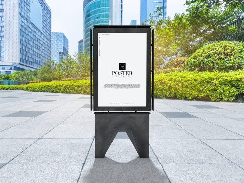 Free Modern Outdoor Advertisement Poster Mockup