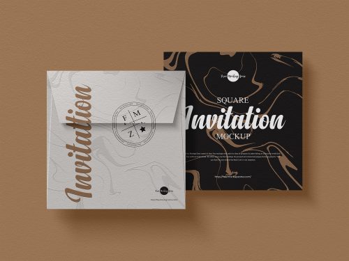 Free Modern PSD Invitation Card Mockup