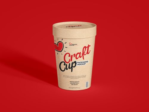 Free Packaging Craft Cup Mockup