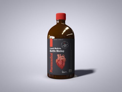 Free Pharmaceutical Liquid Medicine Bottle Mockup