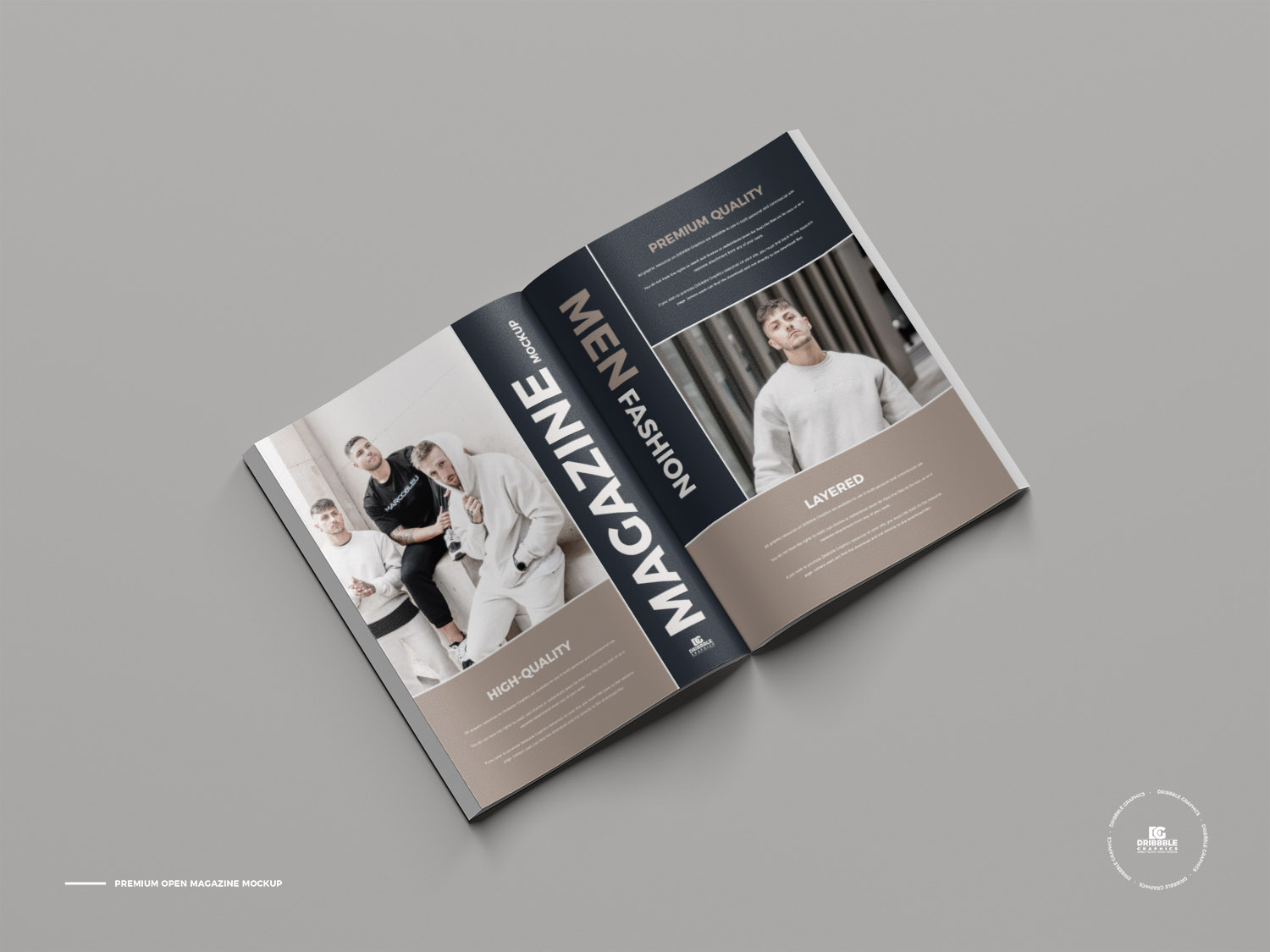 Free Premium Open Magazine Mockup