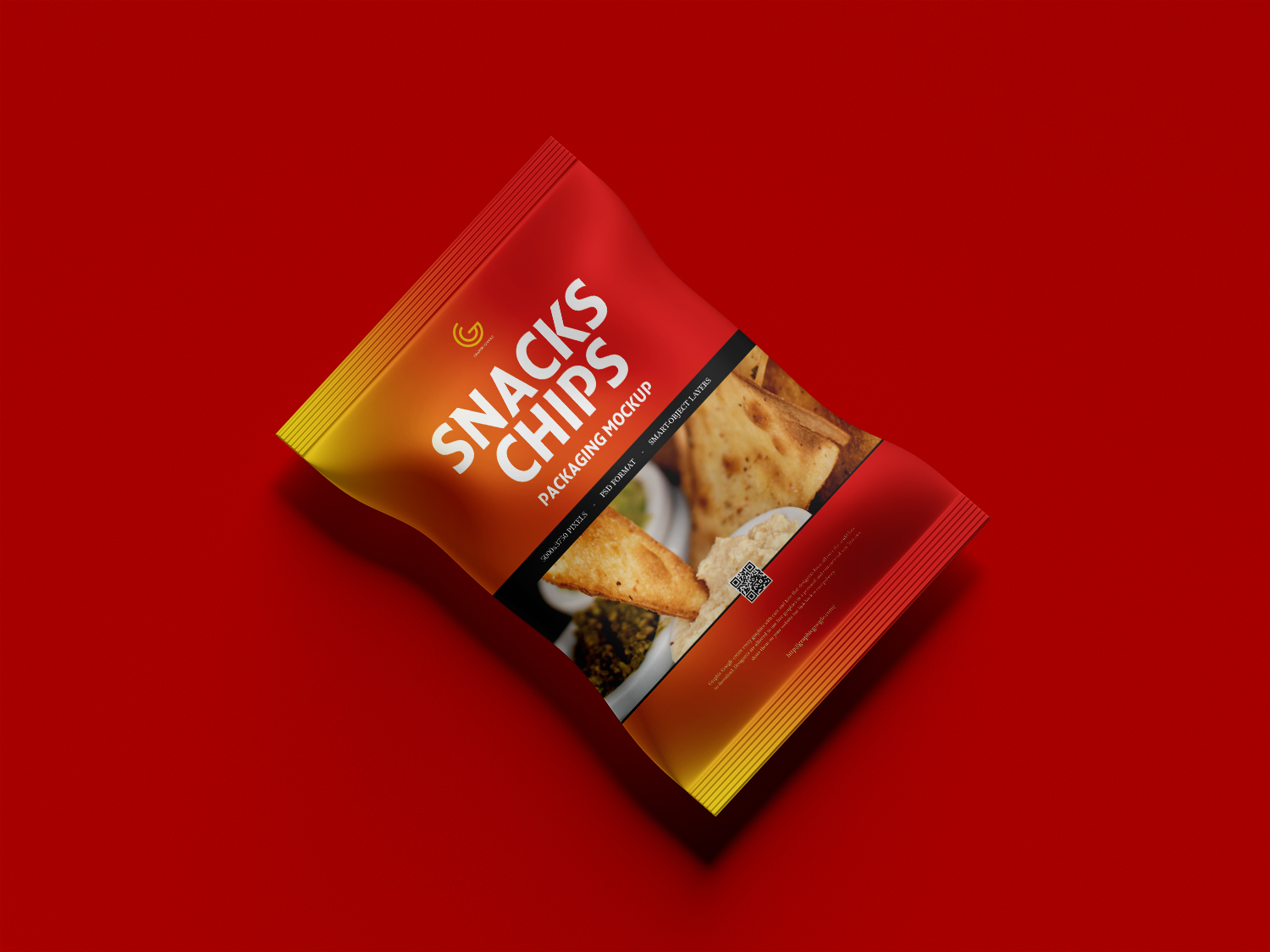 Free Snacks Chips Packaging Mockup