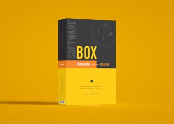 Free Stand Up Software Box Mockup
