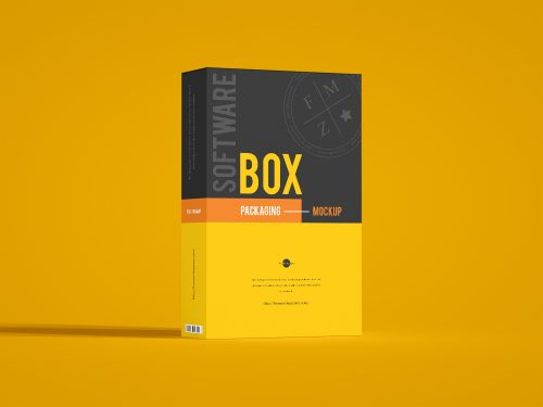 Free Stand Up Software Box Mockup