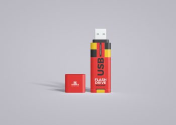 Free Standing USB Flash Drive Mockup