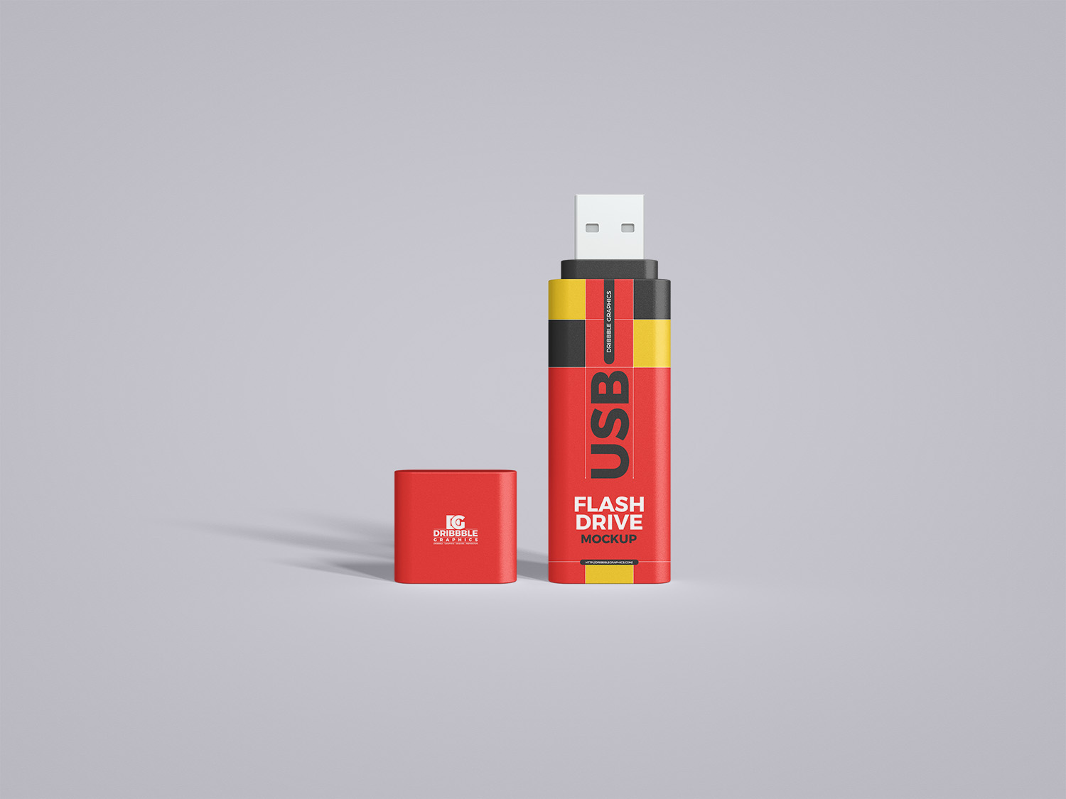 Free Standing USB Flash Drive Mockup