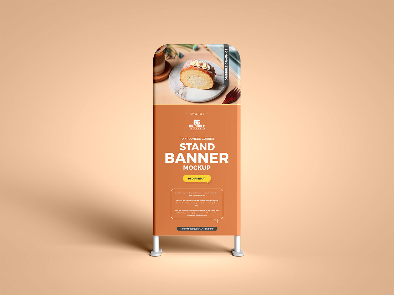 Free Top Rounded Corner Stand Banner Mockup