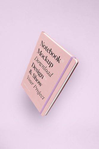 Levitating Notebook Mockup