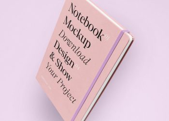 Levitating Notebook Mockup