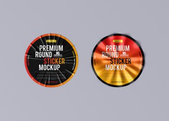 Round Sticker Free Mockup