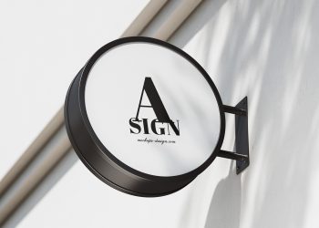 Round Street Sign Mockup