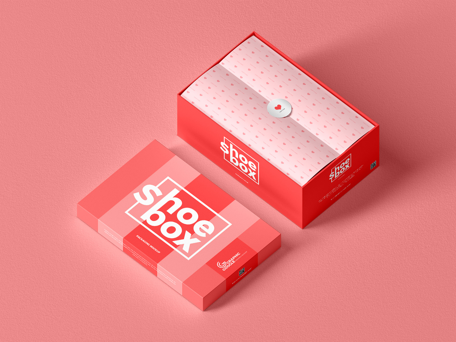 Shoe Box Packaging Mockup