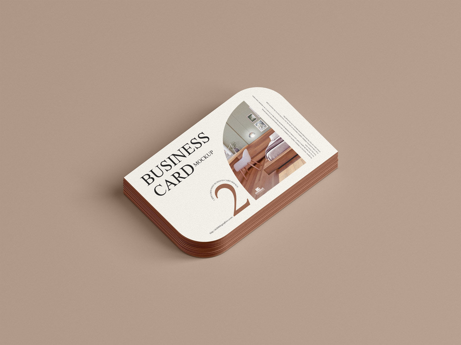 Sided Rounded Business Card Mockup