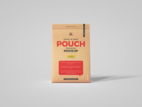 Stand Up Craft Pouch Packaging Mockup