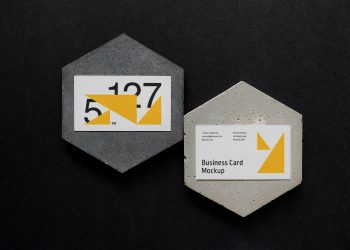 Two Business Cards on a Concreate Mockup