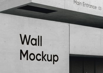 Wayfinding on Wall PSD Mockup