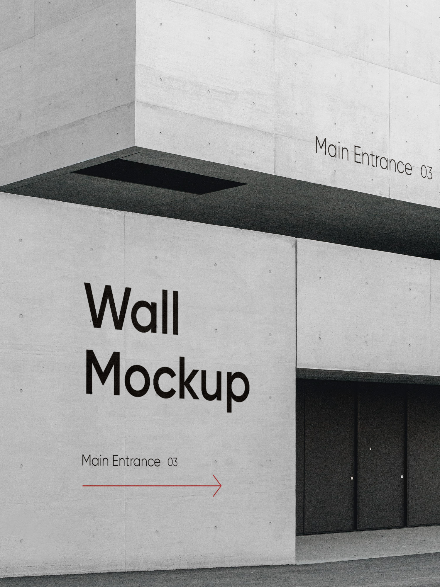 Wayfinding on Wall PSD Mockup