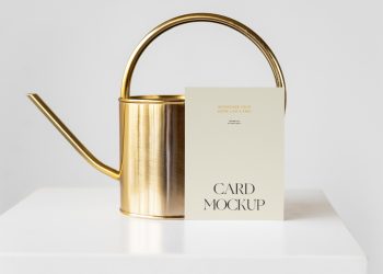 Card with Watering Can Mockup