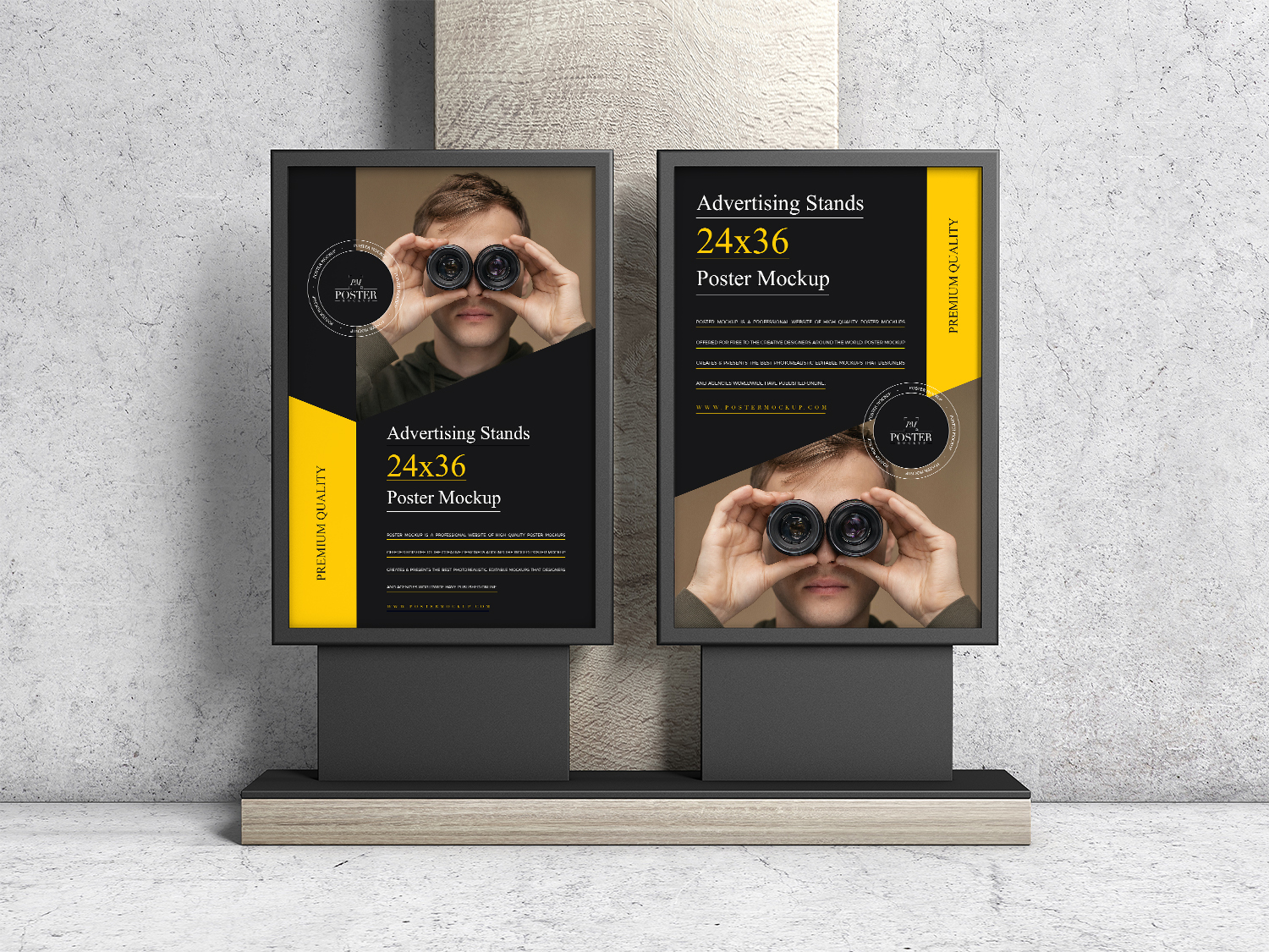 Free Advertising Stands Poster Mockup PSD