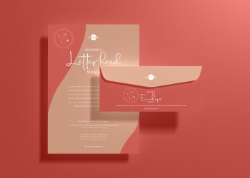 Free Branding Envelope with Letterhead Mockup